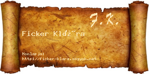 Ficker Klára névjegykártya