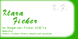 klara ficker business card